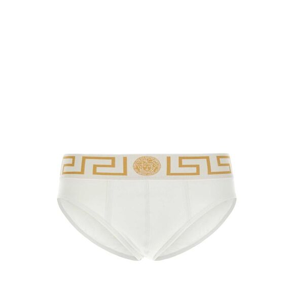 Versace Men White Stretch Cotton Brief main image 1